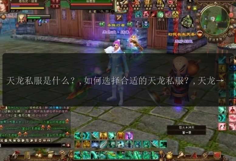 天龙私服是什么？,如何选择合适的天龙私服？,天龙私服和官方服有什么区别？,天龙私服如何开启属性加点？,天龙私服里有哪些独特的职业？,天龙私服是否允许充值？,天龙私服是否有限时活动？,天龙私服中怎样获得高级装备？,天龙私服是否有帮派系统？,天龙私服中如何提升战力？